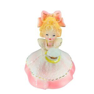 Vintage Joseph Originals Japan Girl Holding A Hat Porcelain Whimsical Figurine